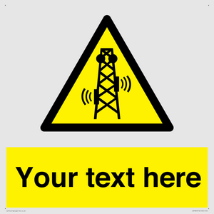 Custom warning RF radiation transmitter